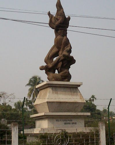 Language Martyr's Memorial at Silchar Railway Station in Assam, India.